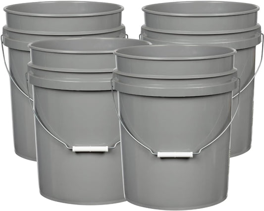 House Naturals 5 Gallon Premium HPDE Plastic Bucket - Made in USA Food Grade Storage Container, BPA