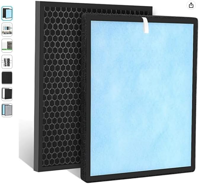 Filter Replacements for HSP001 Smart Air Purifier, 4 Stage Filtration of Fine Pre-Filter, Activated Carbon, Cold Catalyst and Efficient