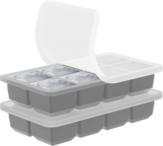 2 Pack Silicone 2 Inch Large Ice Cube Molds for Cocktails Wine Fruit and Bourbon Whiskey Easy