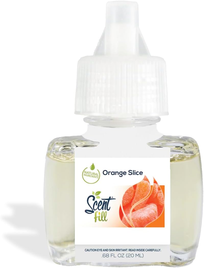 Scent Fill Orange Slice Plug in Air Freshener, 4 Scented Oil Refills