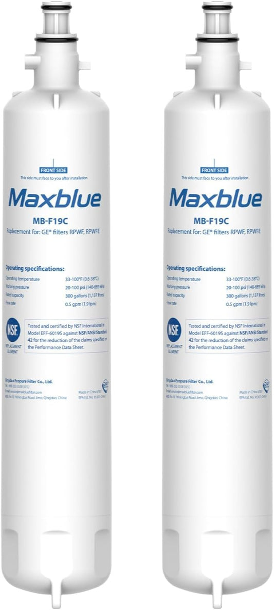 Maxblue Replacement for GE® RPWFE®, RPWF (with CHIP) Refrigerator Water Filter, Compatible with
