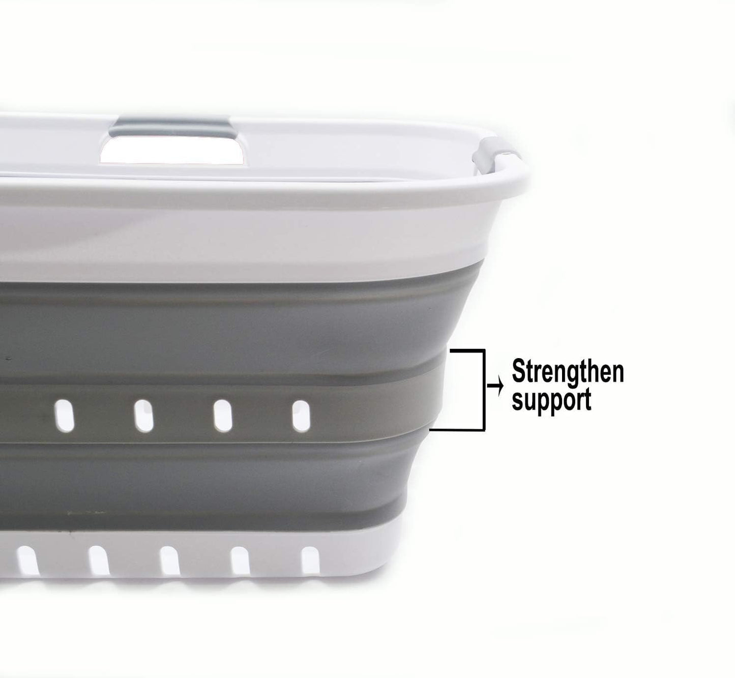 SAMMART 42L (11 gallon) Collapsible Plastic Laundry Basket - Foldable Pop Up Storage