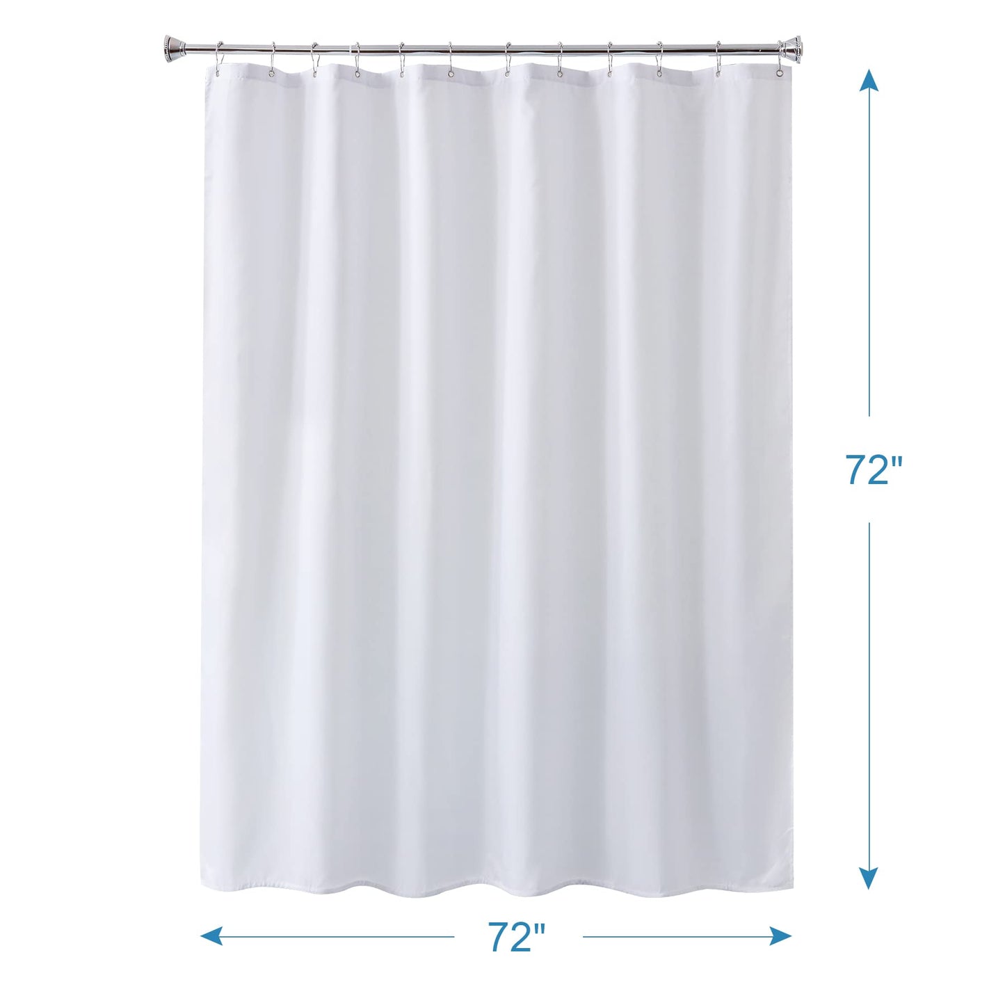 Amazer White Shower Liner Cloth Waterproof, White Shower Curtain Liner Fabric with Weighted Stones