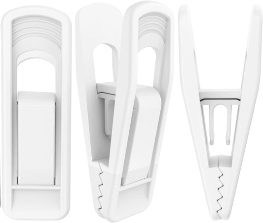 Hanger Clips for Velvet Hangers (White, 40 PCS), Non-Slip Plastic Clips Pant Skirt Hanger Clips for