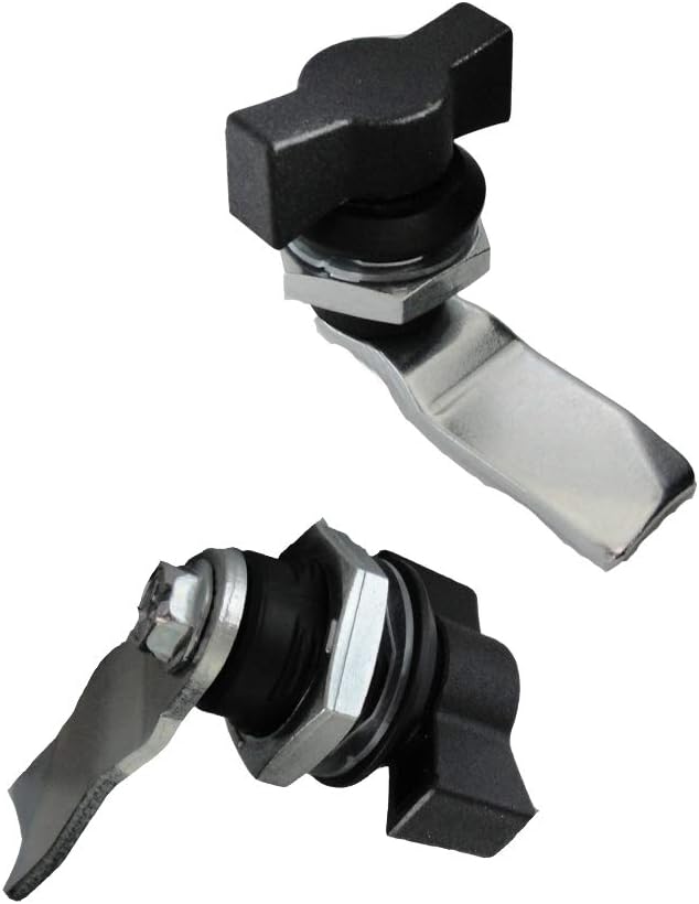 WJSKDQ 4pcs Thumb Operated Offset Cam Lock Thumb Cam Lock for Machine Cabinet Drawer Black_3