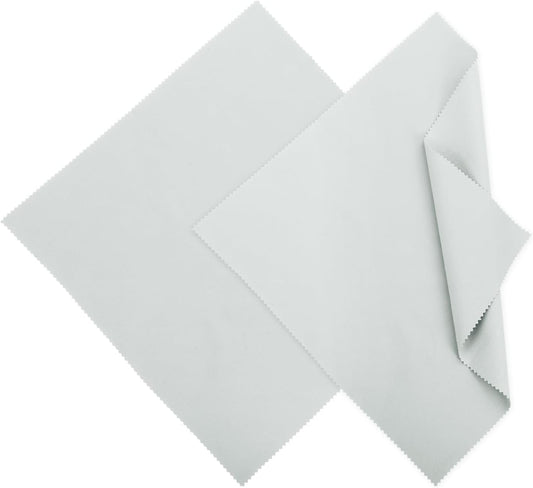 MECCANIXITY Jewelry Polishing Cloth 11.8x11.8 Inch Silver Polish Cleaning Cloths Jewelry Cleaner for Gold, Rings, Necklaces, Diamond, Bracelets, Pack of 2 (Gray）