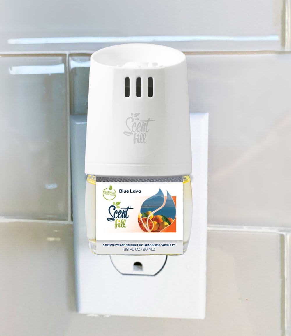 Scent Fill Blue Lava Plug in Air Freshener, Scented Oil Refills, 2 Refills + Diffuser