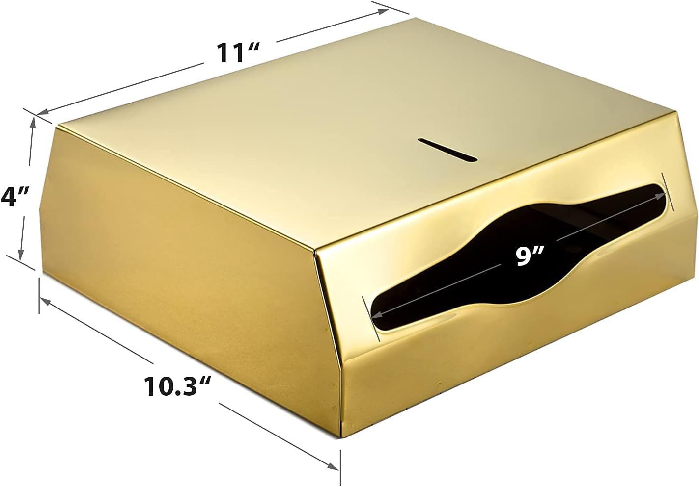 Wall Mounted Stainless Steel Paper Towel Dispenser with Lock, Polished Mirror Finish, Fits C-Fold, Tri-Fold and Multi-Fold Hand Towels, Commercial Restroom & Bathroom Use