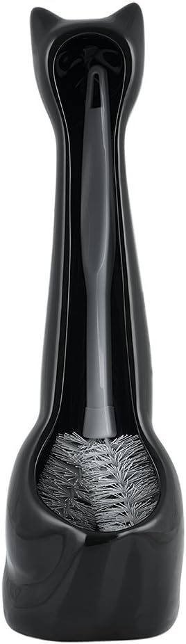 Allure Home Creation Black Cat 2-Piece Toilet Brush Holder and Brush Set