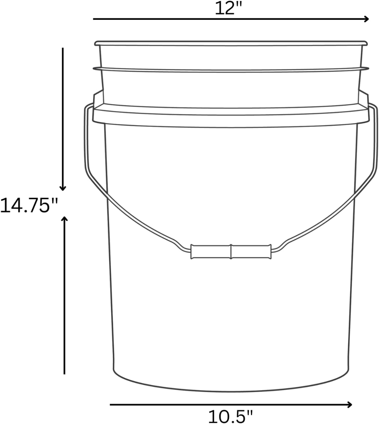 House Naturals 5 Gallon Premium HPDE Plastic Bucket - Made in USA Food Grade Storage Container, BPA Free All Purpose Pail (1, Light Blue)