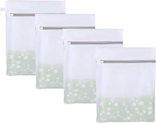 Mesh Laundry Bags, Mesh Wash Bags, Durable Mesh Structure with Strong Zipper, Suitable for Underwear, Delicate Clothes, Pants, Shoes, Socks Washing (Small Fine Mesh, XS 10 * 12in*4pcs)