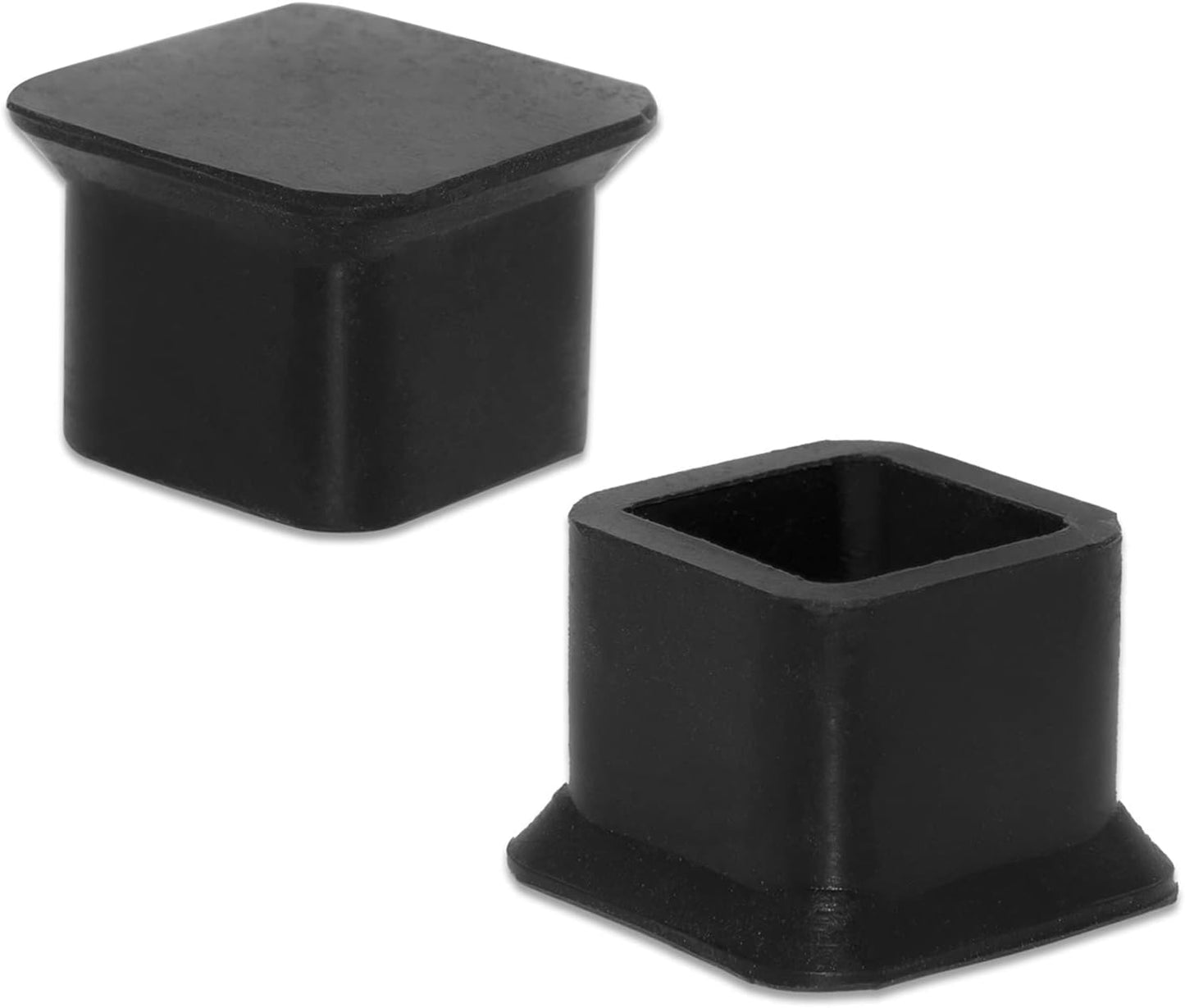 Flyshop Durable Non-Marking Silicone Chair Leg Caps Tips Floor Protectors Square Furniture Table Leg Covers, 20pcs, Black, 20 mm x 20 mm, 13/16" x 13/16"