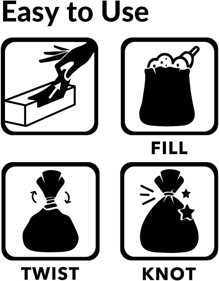 BOS Odor-Sealing Kitchen, Home & Food Small Trash Bags for Waste- Disposable Bags - Scent & Smell Free (50 Bags) [Size XL, Color White]