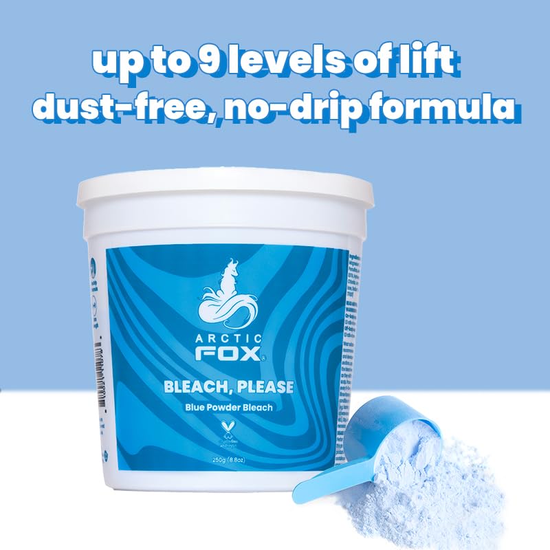 ARCTIC FOX Bleach Please, Blue Powder Bleach 8.8 oz (0.5 lb) Tub Perfect for bleach bosses with big hair goals.