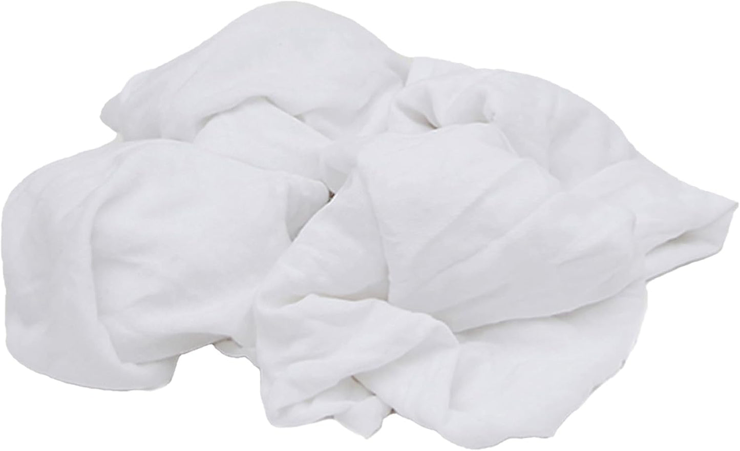 Premium White Knit (50 lbs. Box of Rags) Cotton T-Shirt Cloth Wiping Rags - Shop Cleaning Tshirt Cloths in a Box, Staining & Finishing Rag for Auto, Grease, Paint & Wood