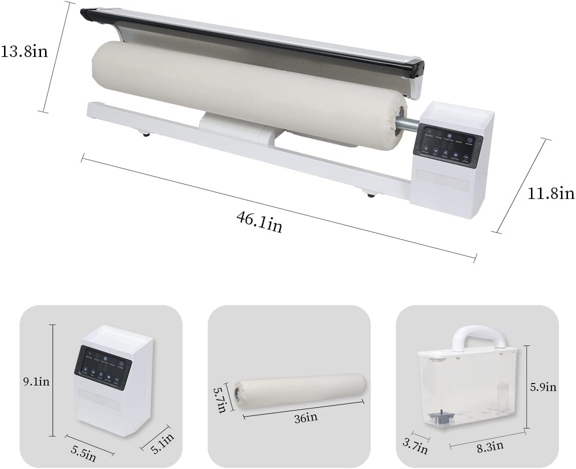 Rotary Roller Iron Steam Press Hotel Linen Ironing Machine with Continuous Steam for Commercial and Home Use. Designed for Bed Sheet,Pillowslip,Napkin, And Almost Any Flat, Appropriately Sized Textile