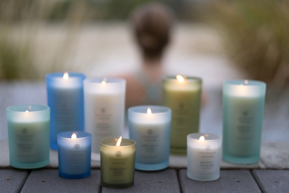 Chesapeake Bay Balance + Harmony Scented Candle Water Lily Pear Fragrance 50 Hours Burn Time Warm &