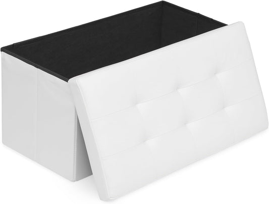 Athena Collection 30" Storage Ottoman Bench Folding Bench with 90L Hidden Storage, Large End of Bed