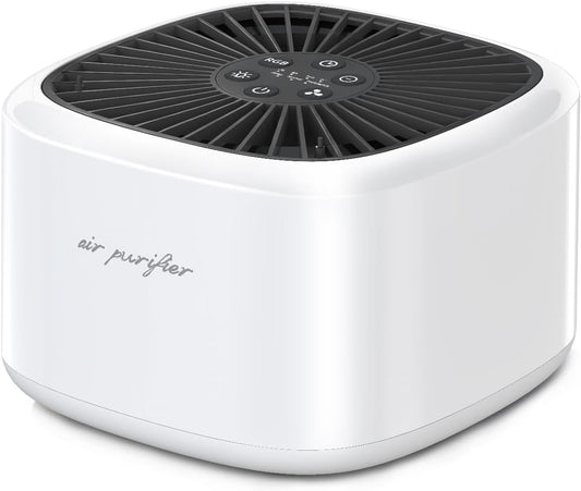 BeOkay Air Purifier Negative Oxygen Ion for Home HEPA Filter 5 Layers Filtration 3 Fan Modes Purifiers Ultra Quiet 20dB Sleep Mode 12 Color Lights 10 Brightness 3 Timers Adjustable for Bedroom Office