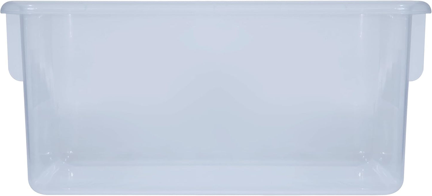 Wood Designs Cubby Storage Bin, Heavy Duty Plastic Containers for Kids Translucent Clear Cubby Tray Set of 10