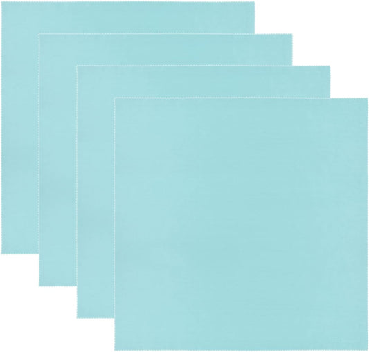 Wisdompro Extra Large 4-Pack Microfiber Cleaning Cloth For Laptop, LCD TV, Computer Screen, Monitor, Tablet, Camera Lens, Glass, Lenses, Phone, iPhone, iPad, other Delicate Surface - Mint (16x16 Inch)
