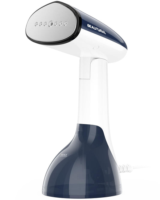 BEAUTURAL Steamer for Clothes, Handheld Garment Wrinkle Remover, White