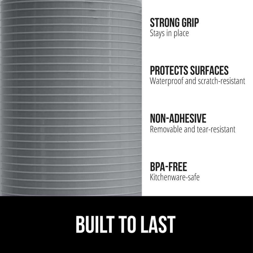 GORILLA GRIP DuraGuard Shelf Liner, 17.5x30 Non-Adhesive Cabinet Liners for Kitchen Drawers, Shelves, Refrigerator, Pantry Storage, Bathroom Closet, Durable Waterproof BPA Free Ribbed Plastic, Gray