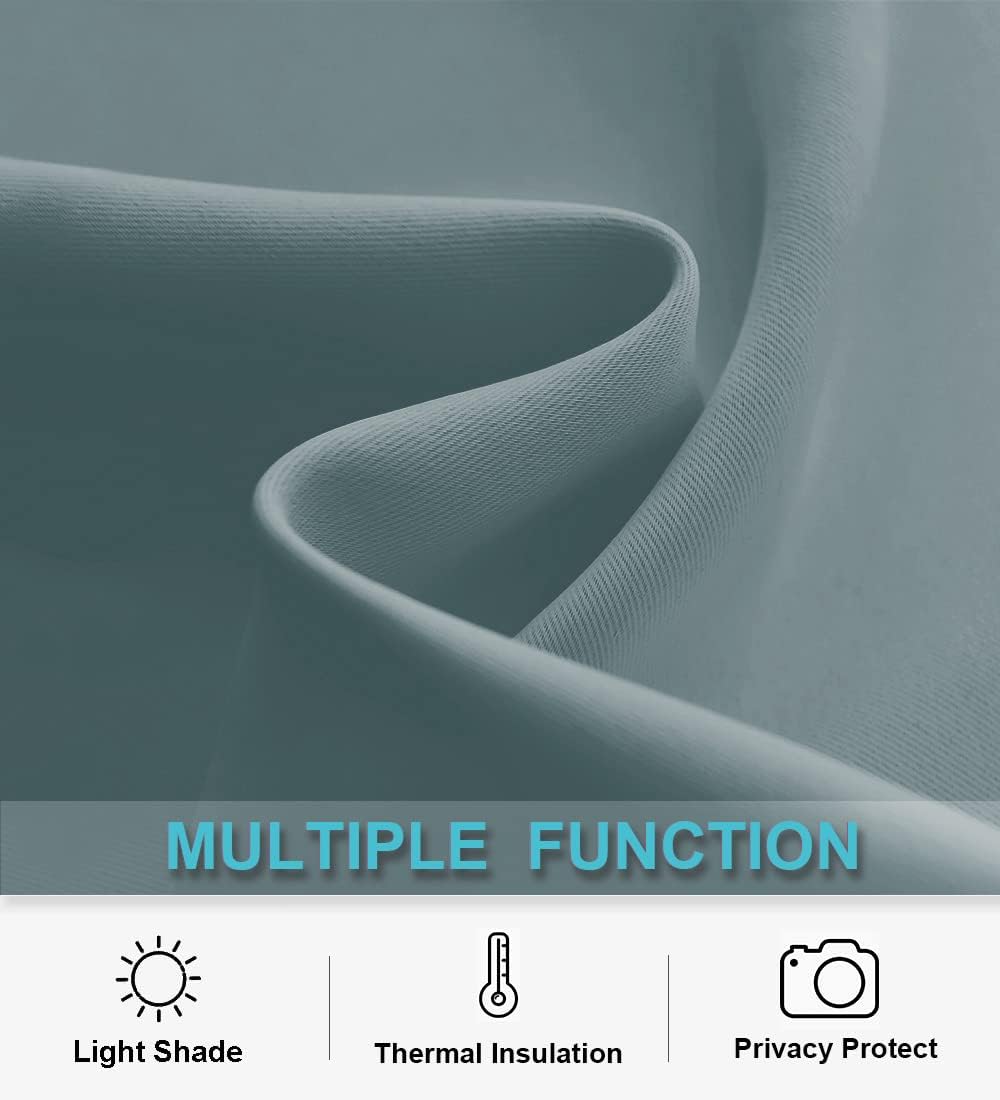 RYB HOME RV Camper Door Window Curtains -Blackout Privacy Curtains & Drapes for Bathroom Bedroom Kitchen Portable Travel Trailer Small Window Decor, W 34 x L 24, Dusty Blue, 2 Panels