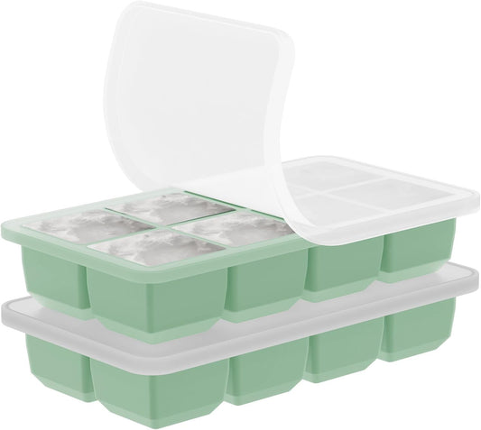 2 Pack Silicone 2 Inch Large Ice Cube Molds for Cocktails Wine Fruit and Bourbon Whiskey Easy