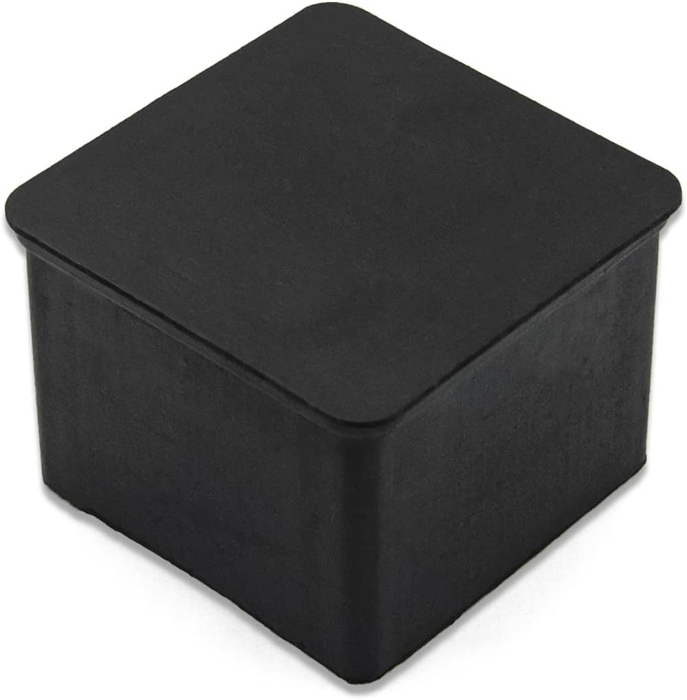 Flyshop Non-Slip Thick Rubber Leg Tips Floor Protectors Square Chair Leg Caps 20pcs, Black, 35 mm x 35 mm, 1-3/8" x 1-3/8"