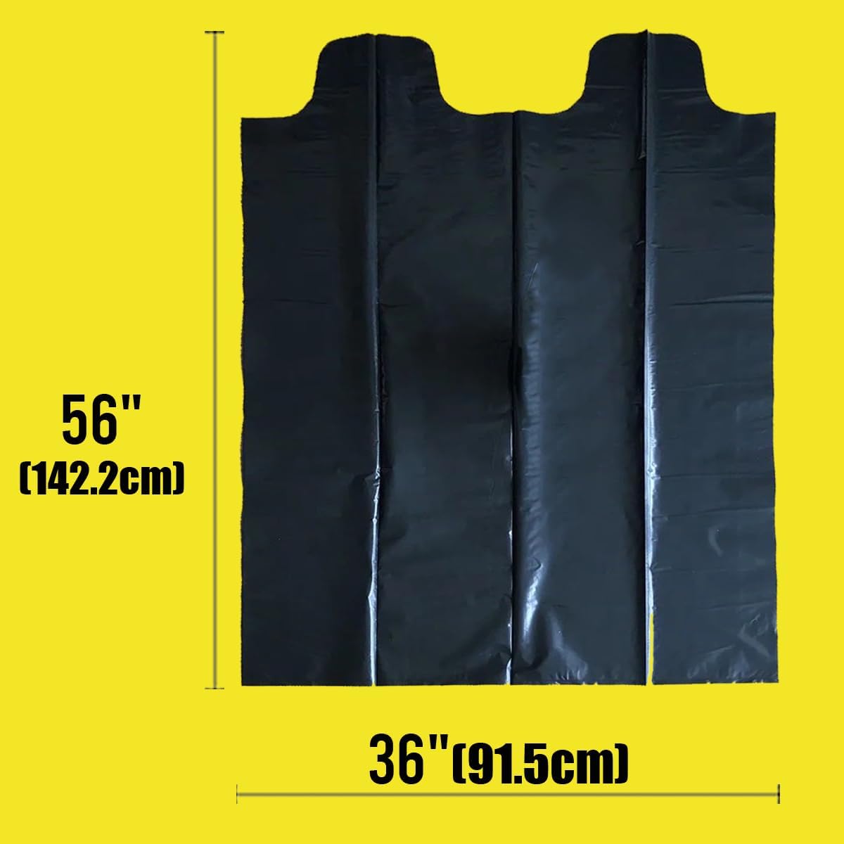 Contractor Heavy Duty Trash Bags 55 Gallon | 52 Count | 2 MIL | 36" X 56" | Large Black Flap Tie Construction Garbage Bags for Business Home Commercial, Industrial, Storage, Outdoor