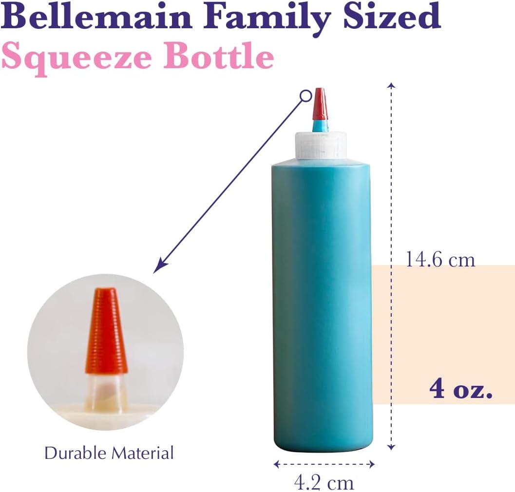 6-Pack Condiment Squeeze Bottles for Sauces - Includes Funnel, Erasable Marker & Reusable Labels, Perfect for Salad Dressings, Liquids, and Ketchup, Durable Plastic 4 oz Bottles