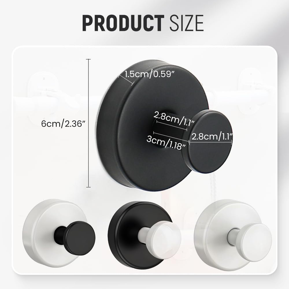 Suction Cup Hooks for Wreaths, 2025 New No Drill Suction Cup Hooks on Glass, Wreath Hanger for Front Door, Rustproof Hook Holder Towel Hook for Window Bathroom Mirrors Tile (4, Mix Color)