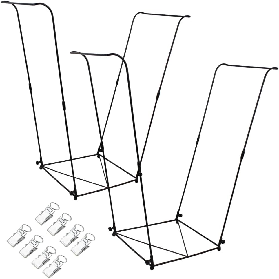 2 Pack Trash Bag Holder, Metal Garbage Bag Holder, 30-45 Gallon Portable Trash Bag Holder Stand, Multi-use Leaf Bag Holder for Yard, Camping, Garden, Lawn