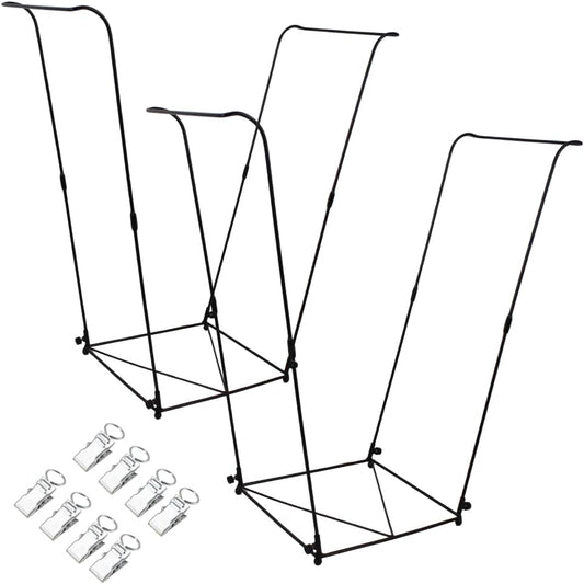 2 Pack Trash Bag Holder, Metal Garbage Bag Holder, 30-45 Gallon Portable Trash Bag Holder Stand, Multi-use Leaf Bag Holder for Yard, Camping, Garden, Lawn