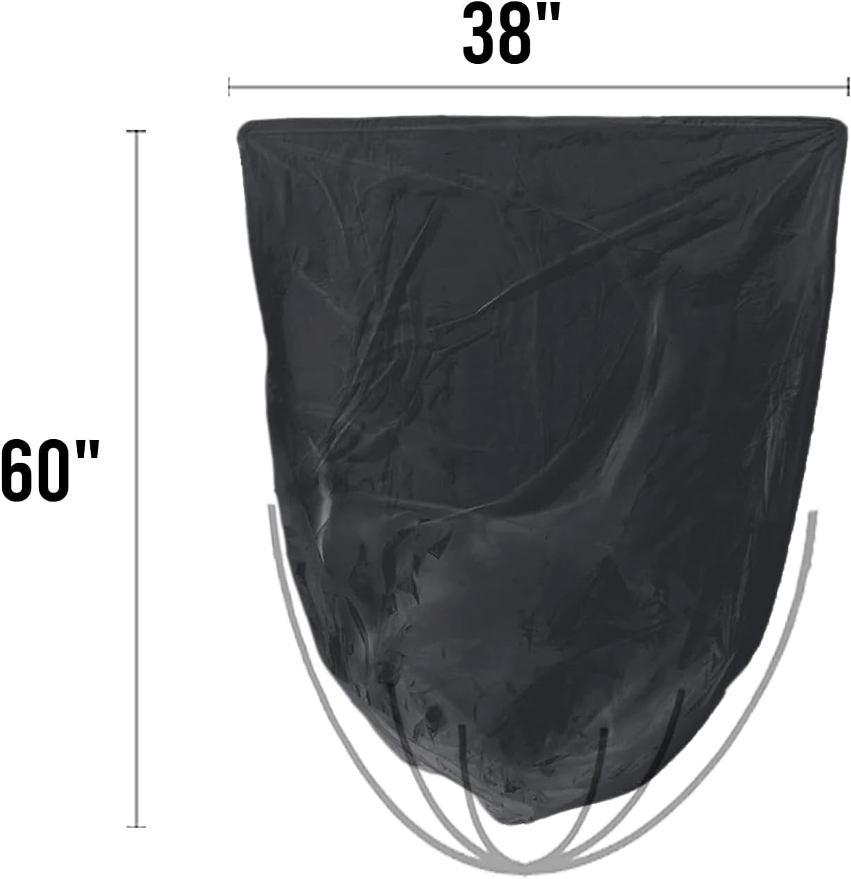 55-60 Gallon Trash Bags, 50 Count Bulk, Black Heavy Duty Garbage bags, Multi-purpose Trash Can Bin Liners for home Commercial, Outdoor, Construction, Industrial, Lawn, Leaf