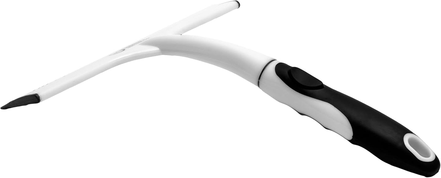 Fuller Brush Easy Grip Handheld Squeegee - for Shower Walls, Doors, Tub Surfaces, Windows, Mirrors & Vehicle Windshields - ThermoPlastic Rubber Blade - Comfort Grip Handle with Built-in Finger Groove