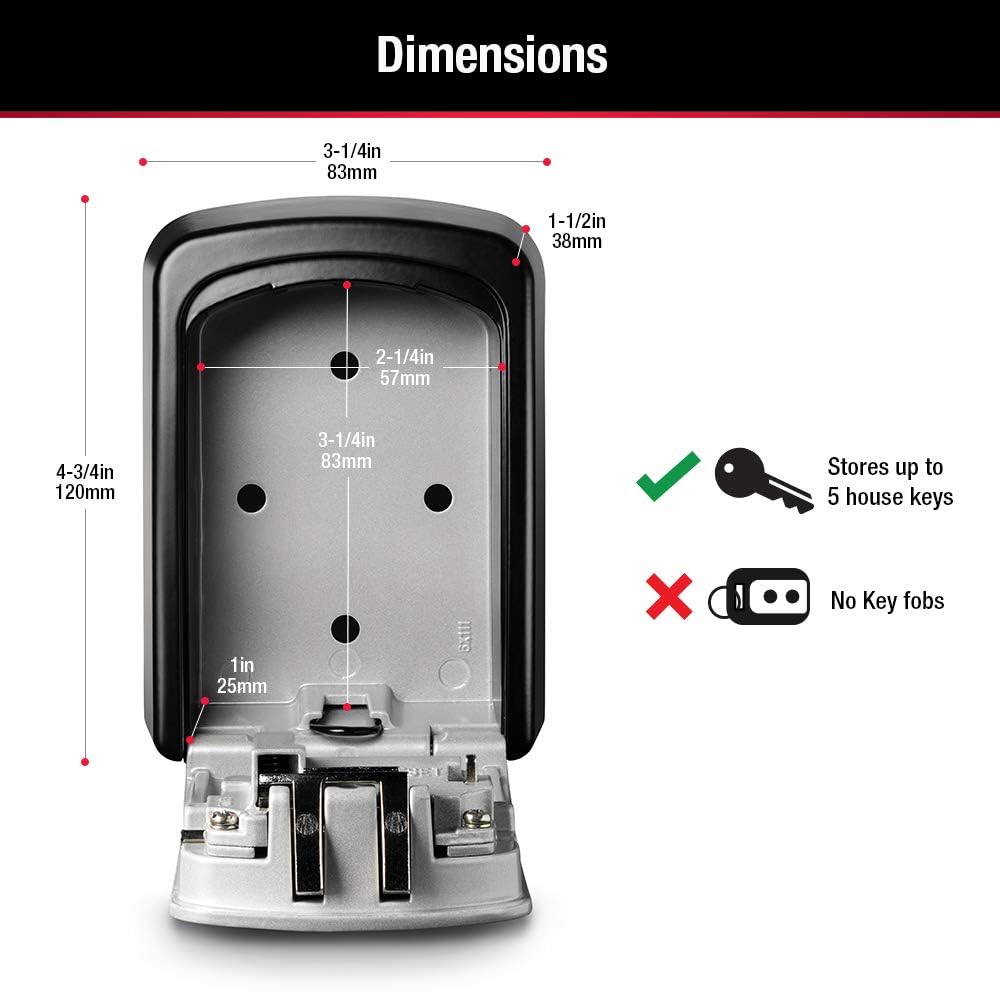 Master Lock 5-Key Combination Safe Black/Silver 5401D