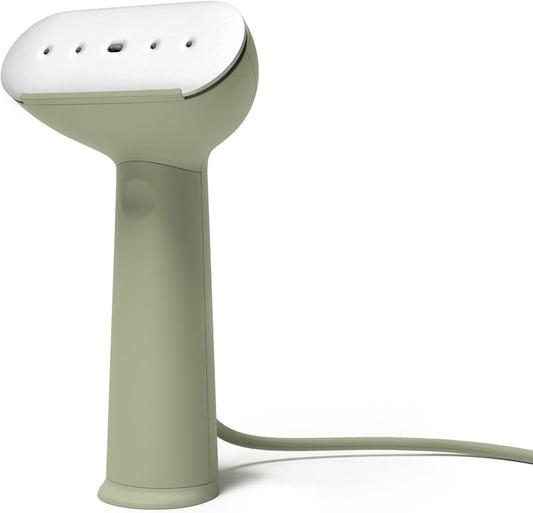 Steamery Handheld Clothes Steamer Cirrus 3, 1200W, US Plug, Heated Ironing Plate, Fast Heat Up, Garment Wrinkle Remover, Green