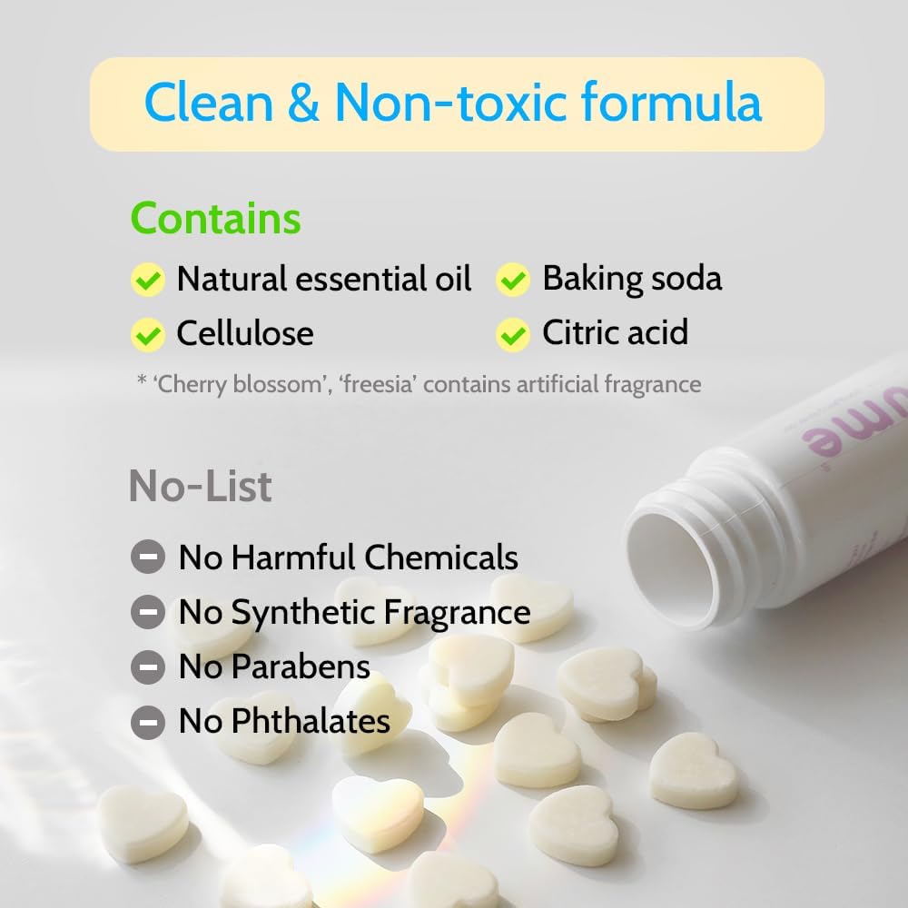 Effervescent Bathroom Air Freshener - Lemon Eucalyptus - Toilet Deodorizer, Bathroom Odor Eliminator, Toilet Freshener, Flushable Air Freshener Toilet Tablets, 2 Pack (60 Tablets)