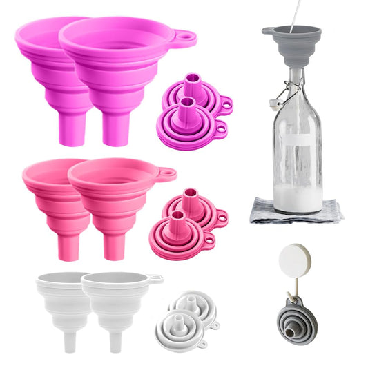 6 PC Kitchen Funnel Set, 2025 New Funnels for Kitchen Use Filling Bottles, Silicone Funnel Collapsible, Kitche Funnels Set of 3, Kitche Funne for Liquid Transfer Filling Bottles (Style C)