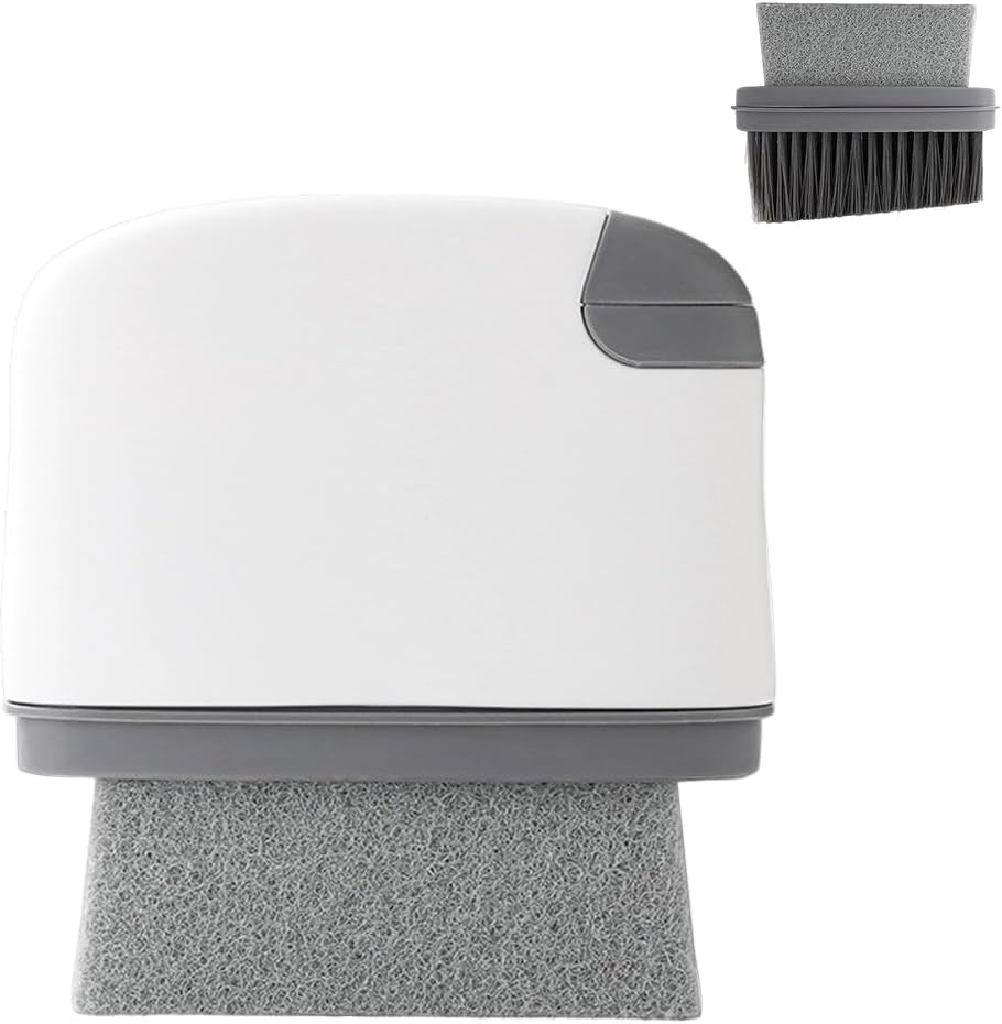 2 in 1 Groove Cleaning Brush, Upgraded Crevice Cleaning Brush & Magic Window Track Cleaner for Sliding Door Tracks, Window Sills, Tile Lines, Car Vents, Kitchen and Bathroom Tight Spaces (1PC)