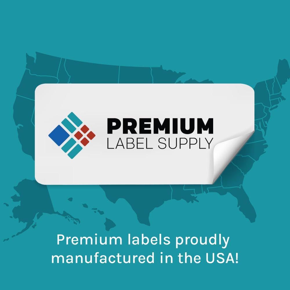 Premium Label Supply Bright Neon Color Fluorescent Sticker Labels - 1.5" x 1.5" Square Labels - (Assorted Fluorescent, 600 Labels)