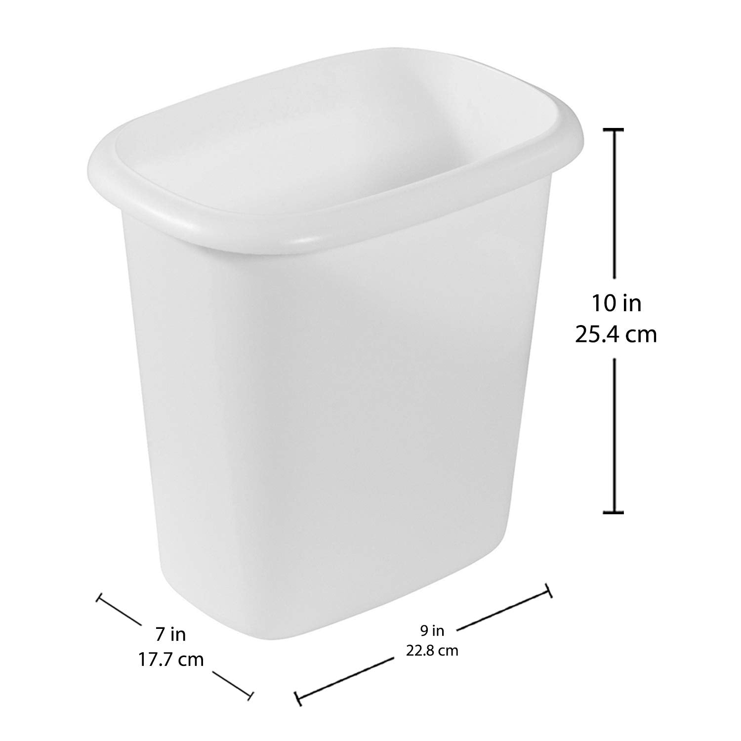 Rubbermaid Vanity Trash Can/Wastebasket 1.5-Gallons/6-Quarts White for Under