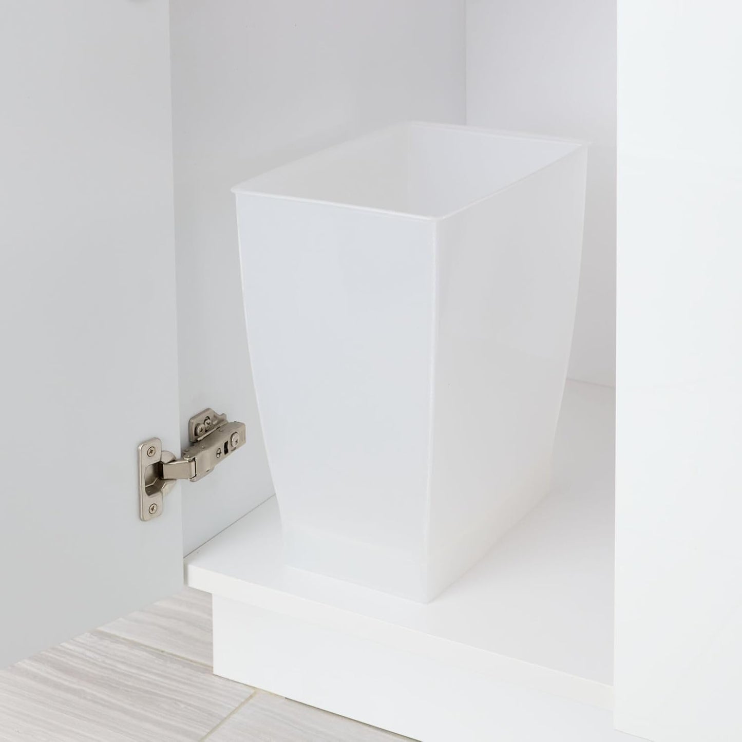 iDesign Small Rectangular Bathroom Trash Cans - Set of 4 - Frost