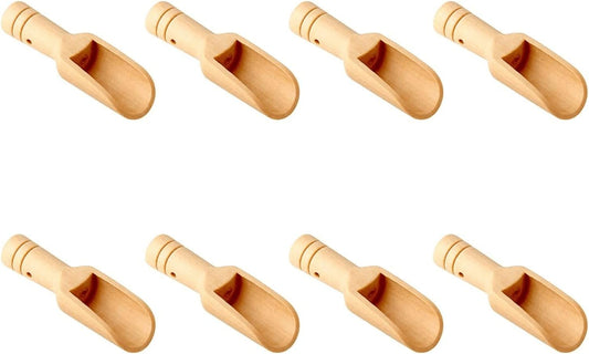 8pcs Mini Wooden Spoons，Mini Bamboo Spoons for Bath Salts, tea scoop, Washing Powder spoon，wooden