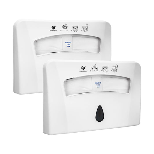 Toilet Seat Cover Dispenser (2-Pcs) Wall Mounted Compatible with Half-fold Disposable Toilet Seat Paper Liners, for Restroom/Bathroom, CHUANGDIAN, White x 2 Pcs