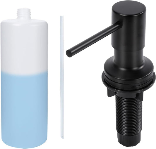 Soap Dispenser for Kitchen Sink Built in Sink Soap Dispenser, Countertop Soap Dispenser with 500ML/18OZ Bottle Refill from Sink Soap Dispenser(Black)