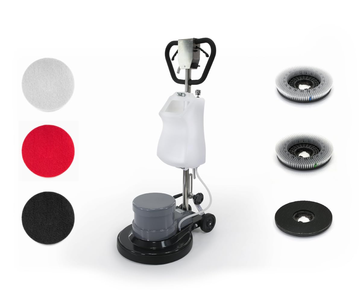 Industrial Floor Polisher Machine with (1 Tank + 2 Brushes + 1 Pad Holder) ,1.5 HP