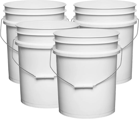 House Naturals 5 Gallon Premium HPDE Plastic Bucket - Made in USA Food Grade Storage Container, BPA